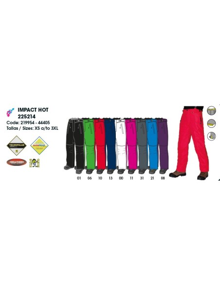 Pantalones montaña Unisex, hombre, mujeres y niños, IMPACT HOT & JUNIOR, Ski térmico Tecnopolar y WarmProof